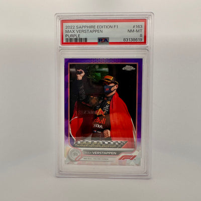 PSA 8 - 08/10 Sapphire Edition 163 Max Verstappen Purple