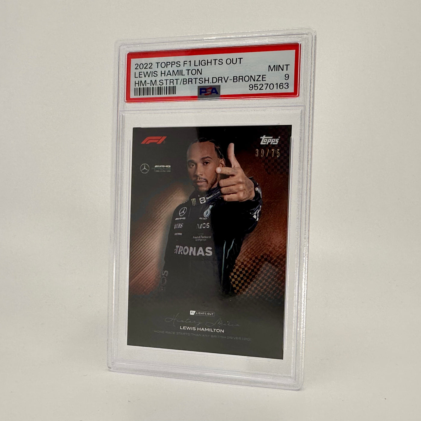 PSA 9 - 39/75 Lewis Hamilton - History Maker - Bronze