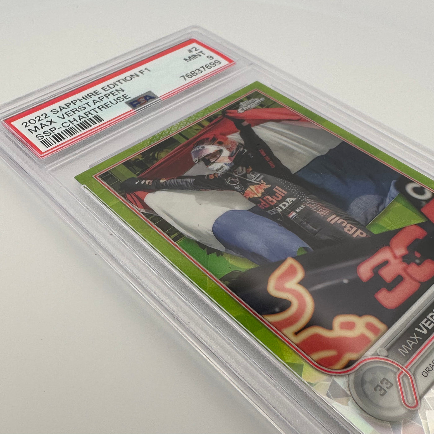 PSA 9 - /199 - MAX VERSTAPPEN #2 - SAPPHIRE EDITION - SSP - CHARTREUSE