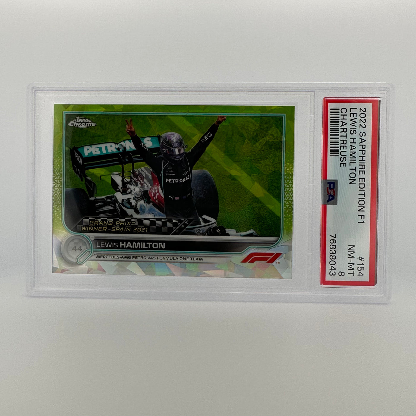 PSA 8 - 037/199 - LEWIS HAMILTON #154 - SAPPHIRE EDITION - CHARTREUSE