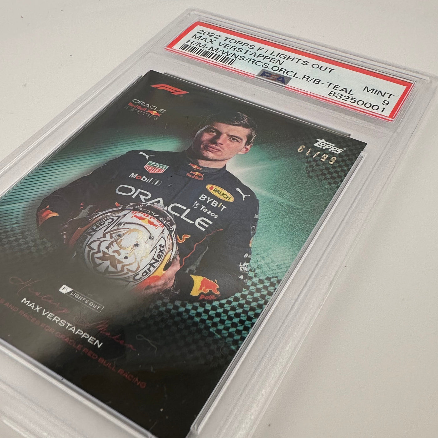 PSA 9 - /99 - Max Verstappen - Most Wins And Races - History Maker - Teal