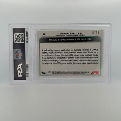 PSA 10 - 43/99 - LEWIS HAMILTON #190 - SAPPHIRE EDITION - AQUA