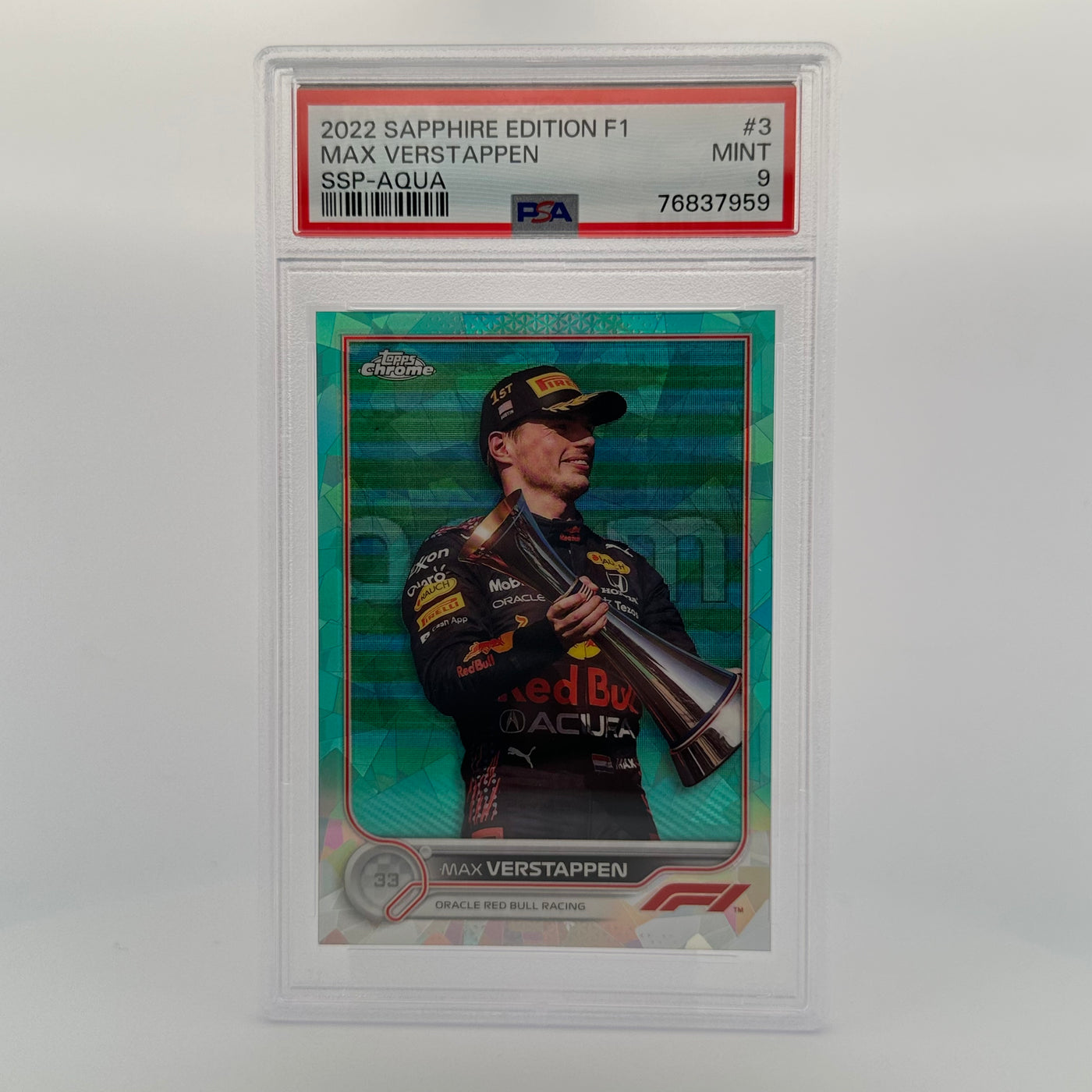 PSA 9 - 38/99 - MAX VERSTAPPEN #3 - SAPPHIRE EDITION - SSP - AQUA