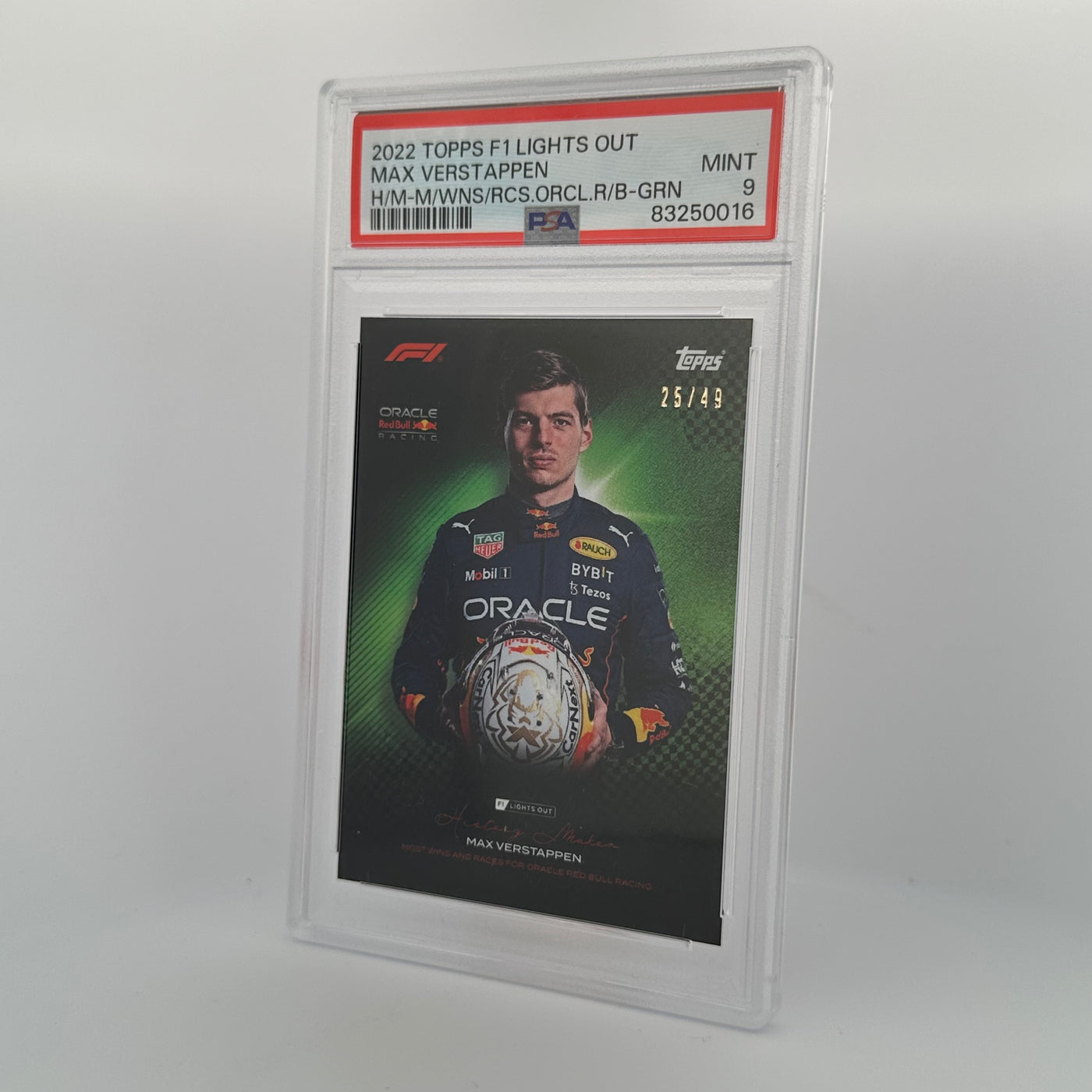 PSA 9 - /49 - Max Verstappen - History Maker - Most Wins And Races For Oracle Red Bull Racing - Green