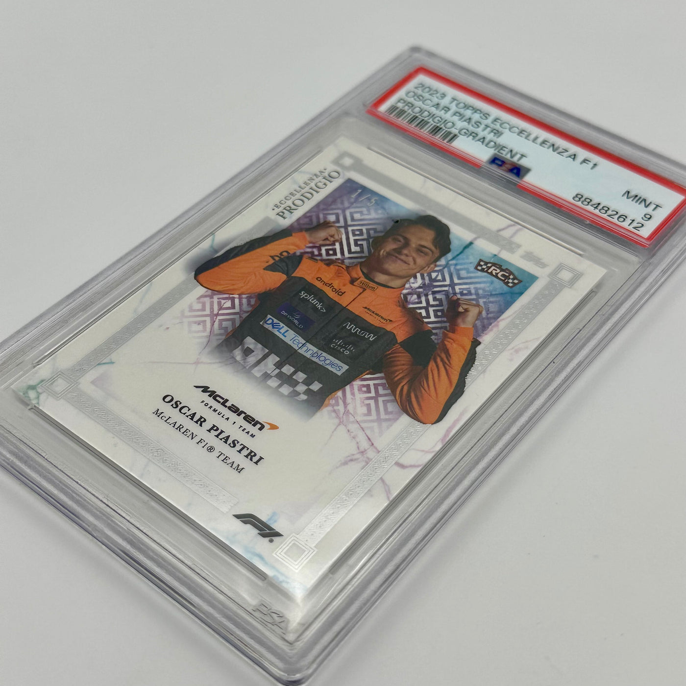 PSA 9 - 1/5 Oscar Piastri - 2023 Eccellenza Prodigio - Gradient - Rookie Card