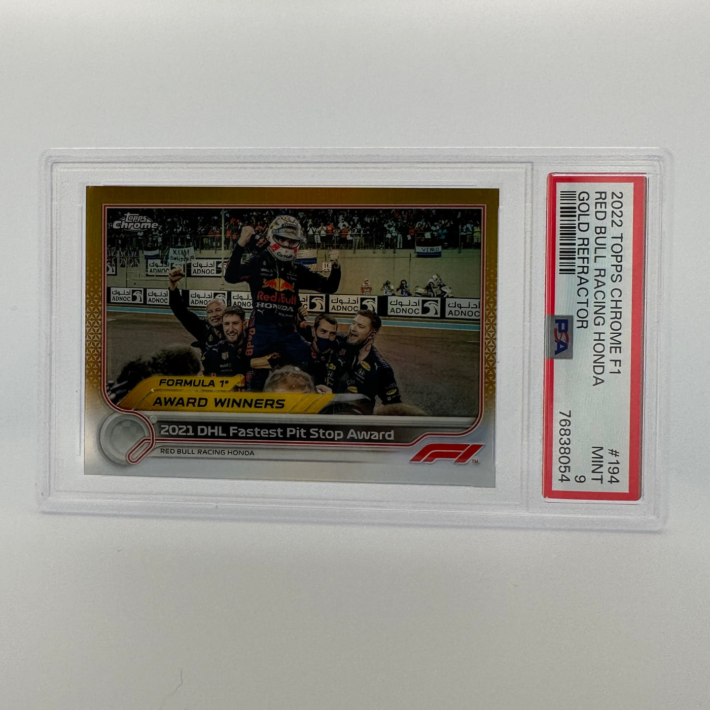 PSA 9 - 47/50 - RED BULL RACING HONDA #194 - GOLD REFRACTOR