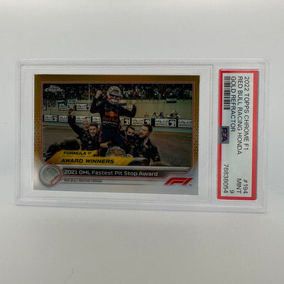 PSA 9 - 47/50 - RED BULL RACING HONDA #194 - GOLD REFRACTOR