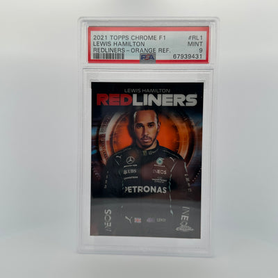 PSA 9 - 10/25 - LEWIS HAMILTON #RL1 - REDLINERS - ORANGE REFRACTOR