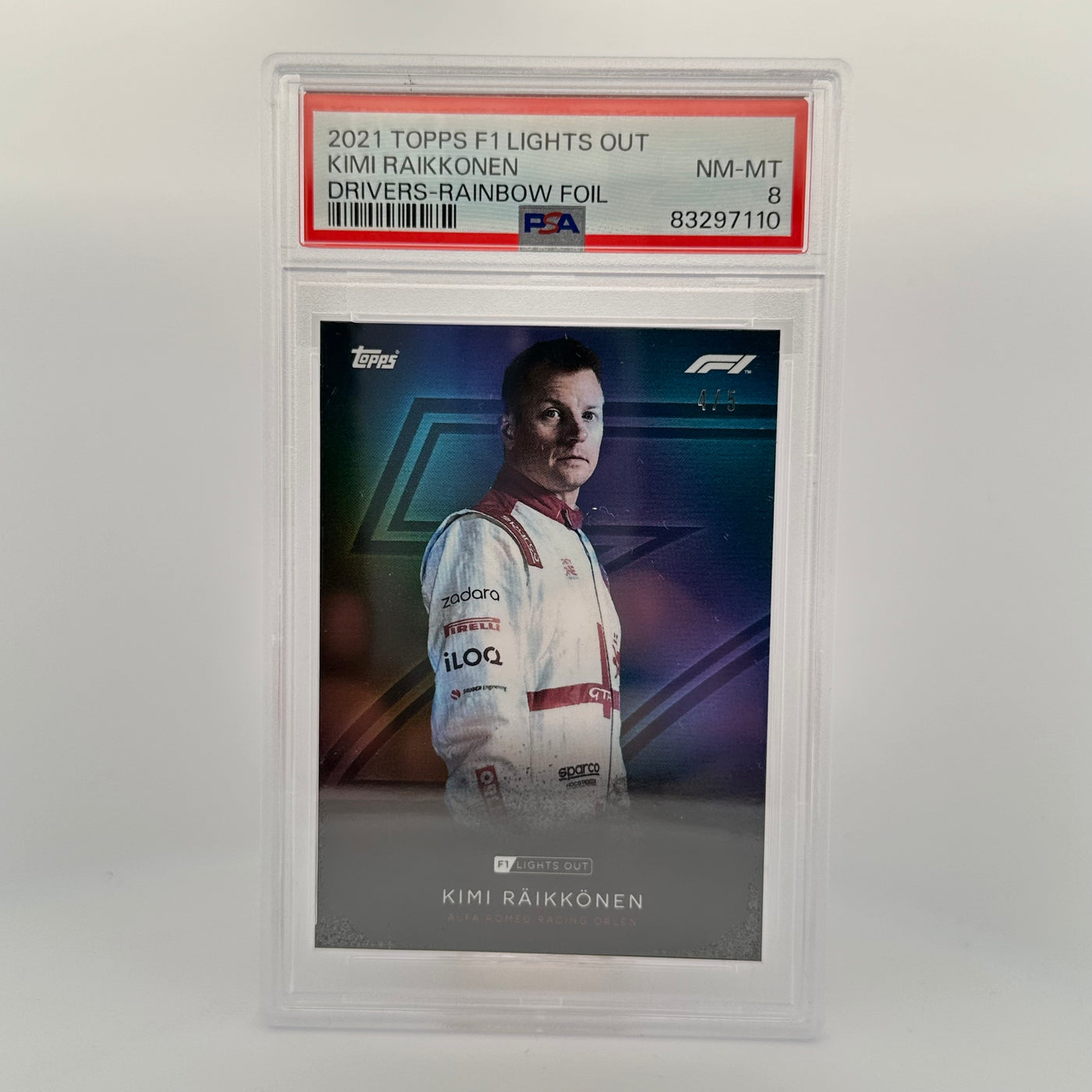 PSA 8 - 4/5 - Kimi Raikkonen - Drivers - Rainbow Foil