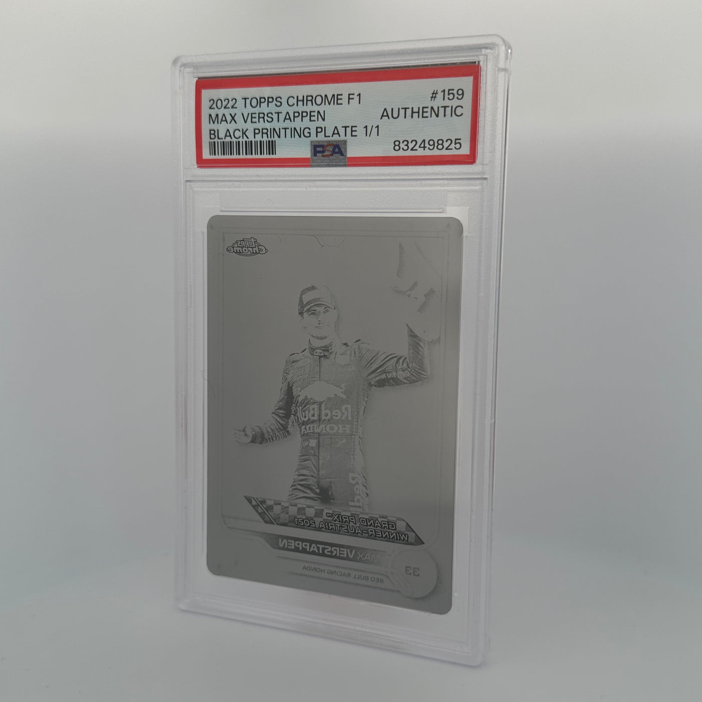 PSA Authentic - 1/1 Max Verstappen #159 - Black Printing Plate