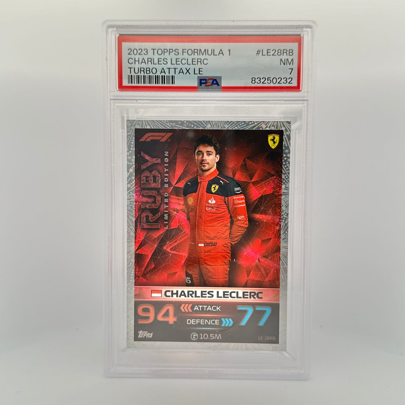 PSA 7 - Charles Leclerc #LE28RB - Ruby - Limited Edition