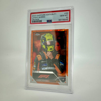 PSA 10 - 03/25 Lando Norris #26 - Orange - Sapphire - 2023 Topps Chrome F1