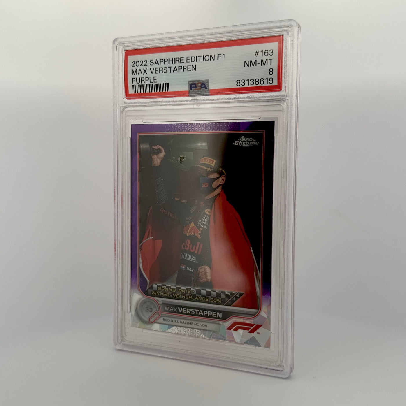 PSA 8 - 08/10 Sapphire Edition 163 Max Verstappen Purple