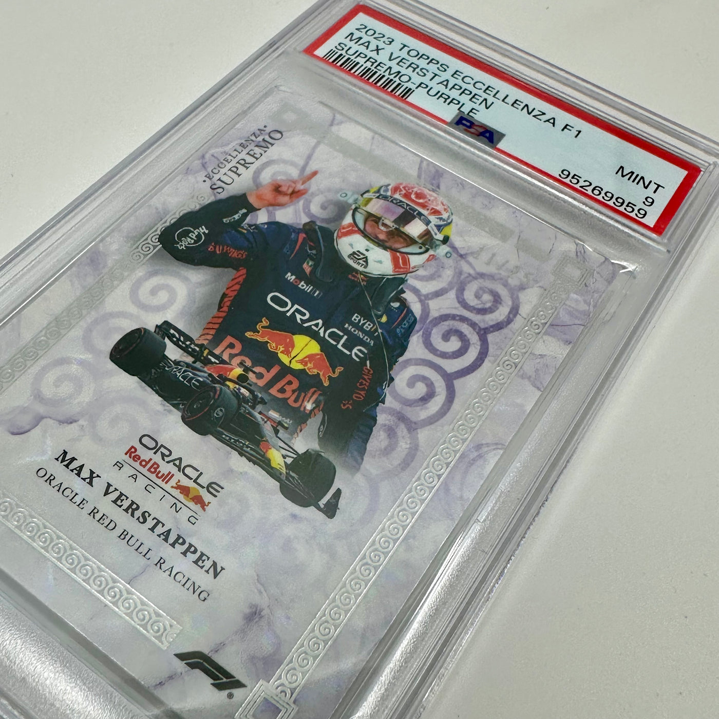 PSA 9 - 11/25 - Max Verstappen - Purple - 2023 Eccellenza Supremo