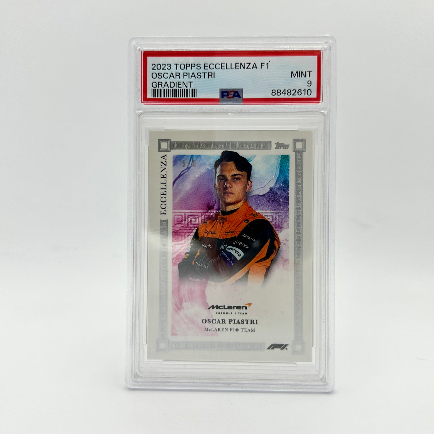 PSA 9 - 5/5 Oscar Piastri  - Gradient - 2023  Eccellenza Driver - Rookie Card