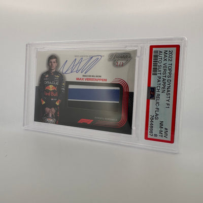 2/2 - Max Verstappen #MV - Auto Flag Patch - 2022 Topps Dynasty F1 - PSA 8