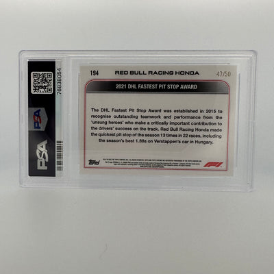 PSA 9 - 47/50 - RED BULL RACING HONDA #194 - GOLD REFRACTOR