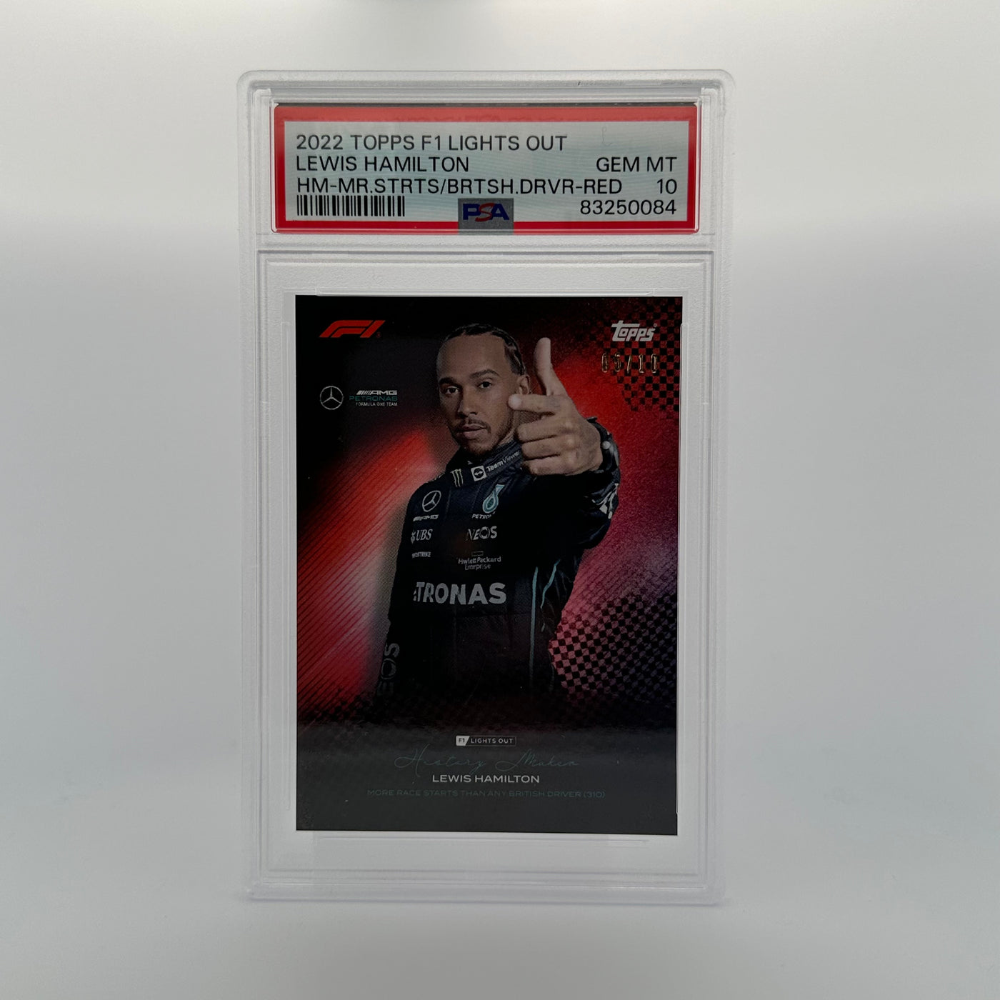 PSA 10 - 05/10 Lewis Hamilton - History Maker - Red