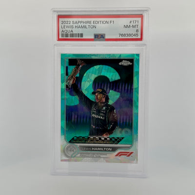 PSA 8 - 72/99 - LEWIS HAMILTON #171 - SAPPHIRE EDITION - AQUA