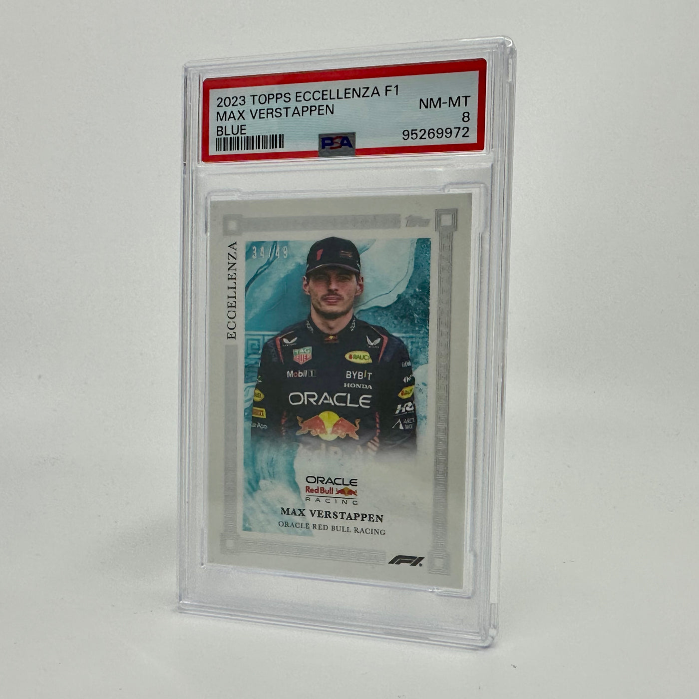 PSA 8 - 34/49 - Max Verstappen - Blue - 2023 Eccellenza