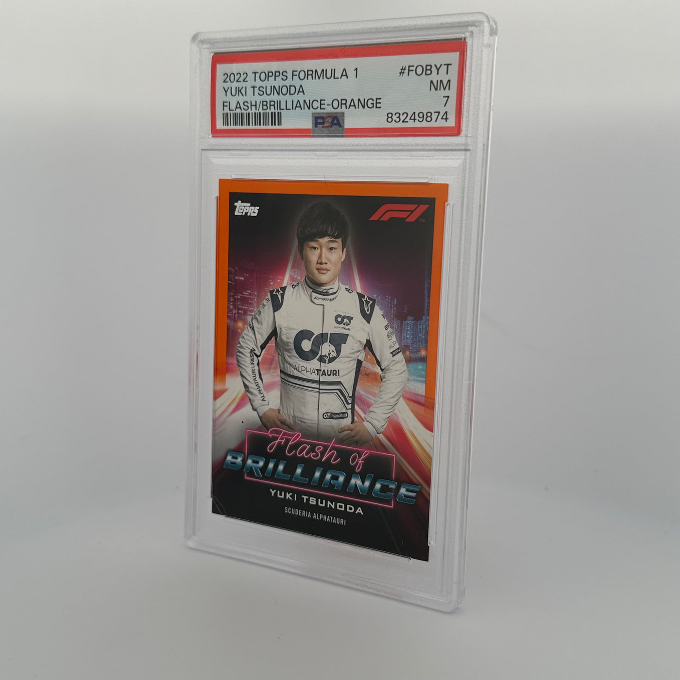 PSA 7 - 12/25 - Yuki Tsunoda #FOBYT - Flash Of Brilliance - Orange