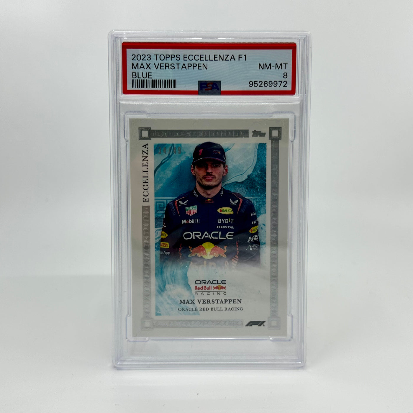 PSA 8 - 34/49 - Max Verstappen - Blue - 2023 Eccellenza