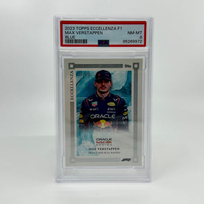 PSA 8 - 34/49 - Max Verstappen - Blue - 2023 Eccellenza