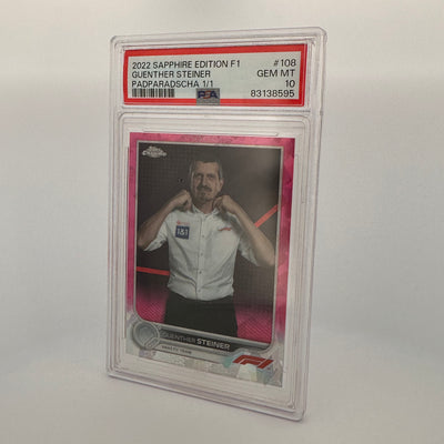 PSA 10 - 1/1 - 2022 Chrome Sapphire - Guenther Steiner #108 - Padparadscha