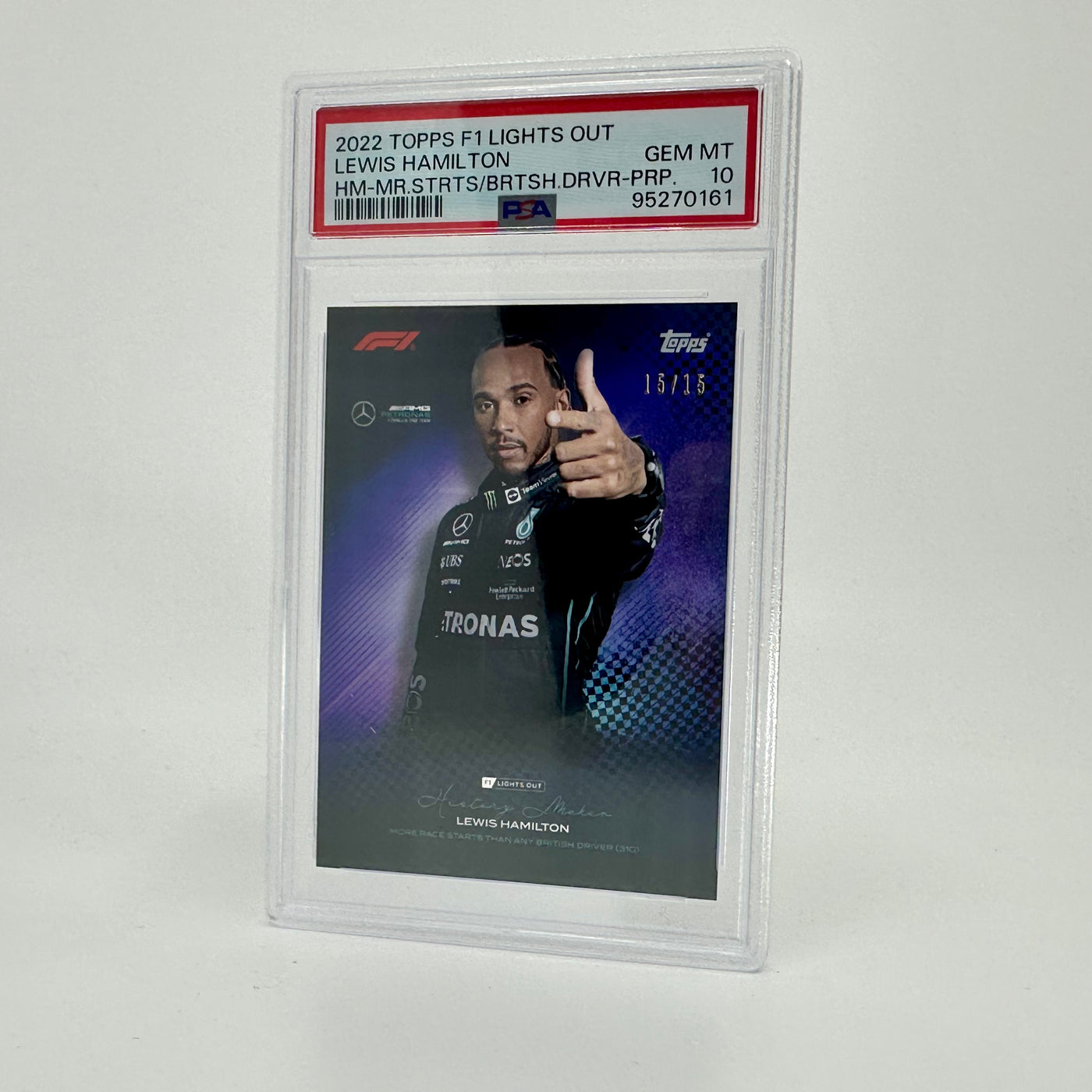 PSA 10 - 15/15 Lewis Hamilton - History Maker - Purple