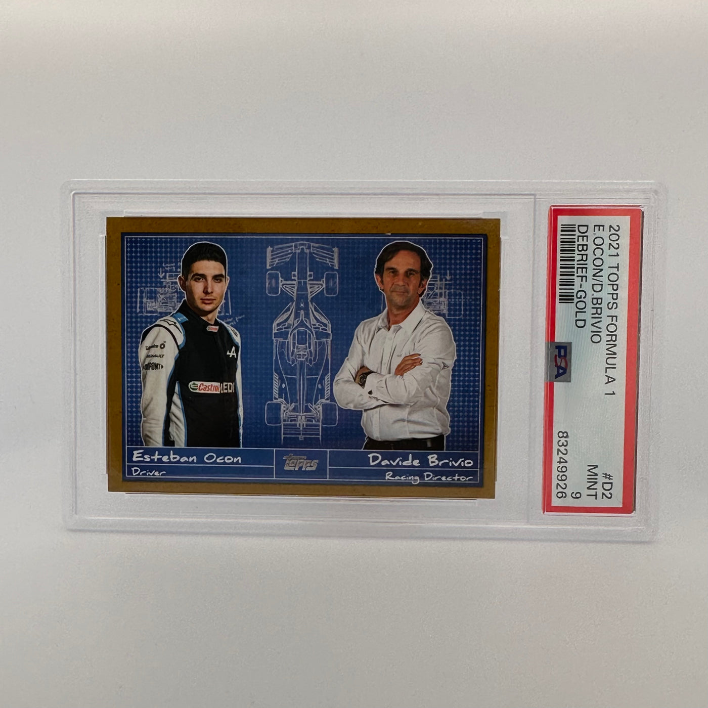 PSA 9 - 23/50 - Esteban Ocon/davide Brivio - Debrief #D2 - Gold