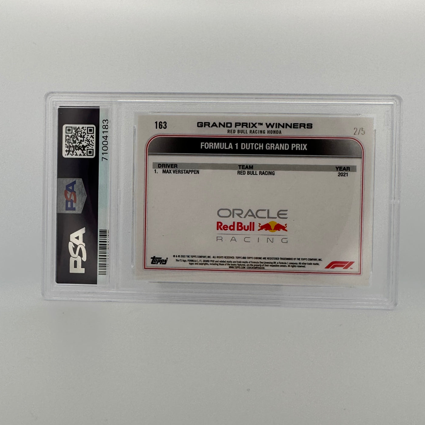 PSA 9 - 2/5 MAX VERSTAPPEN #163 - RED REFRACTOR