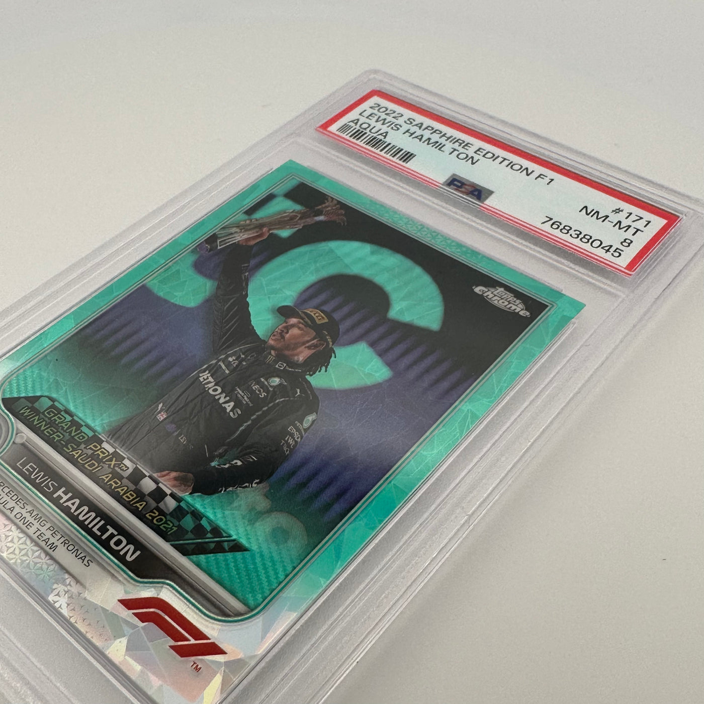 PSA 8 - 72/99 - LEWIS HAMILTON #171 - SAPPHIRE EDITION - AQUA