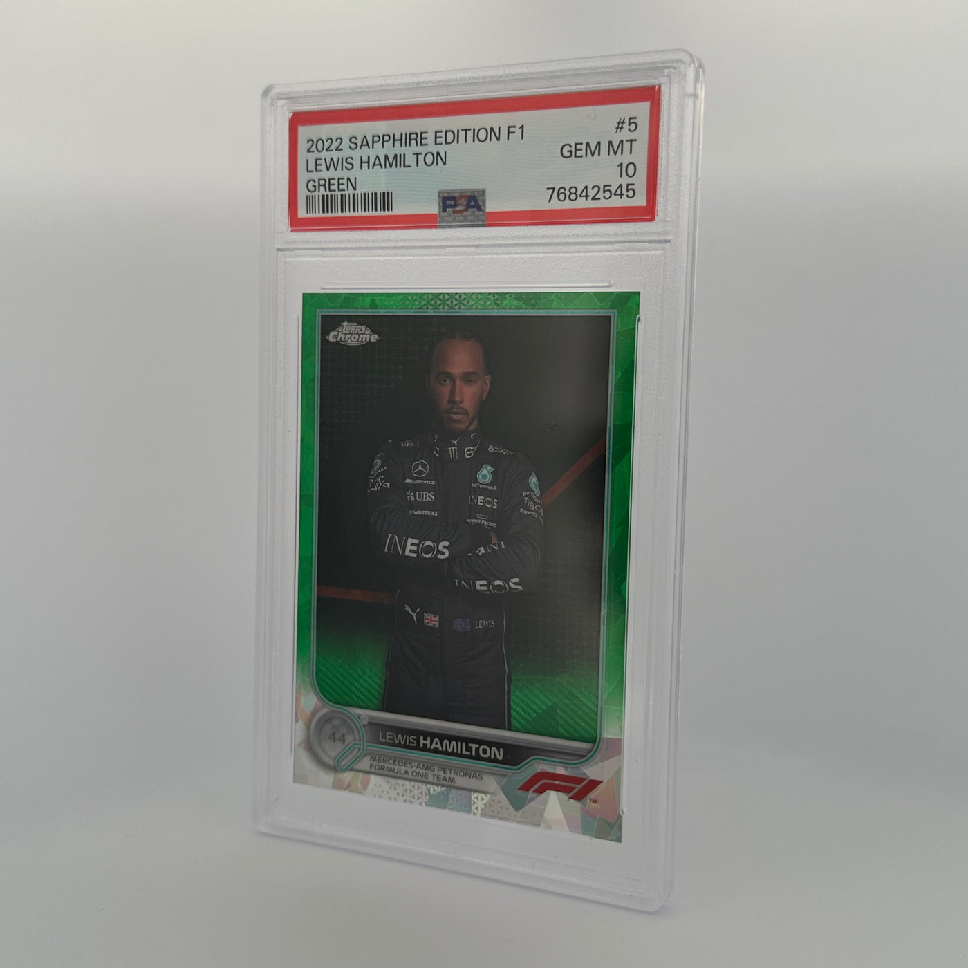 PSA 10 - 24/75 - LEWIS HAMILTON #5 - SAPPHIRE EDITION - GREEN