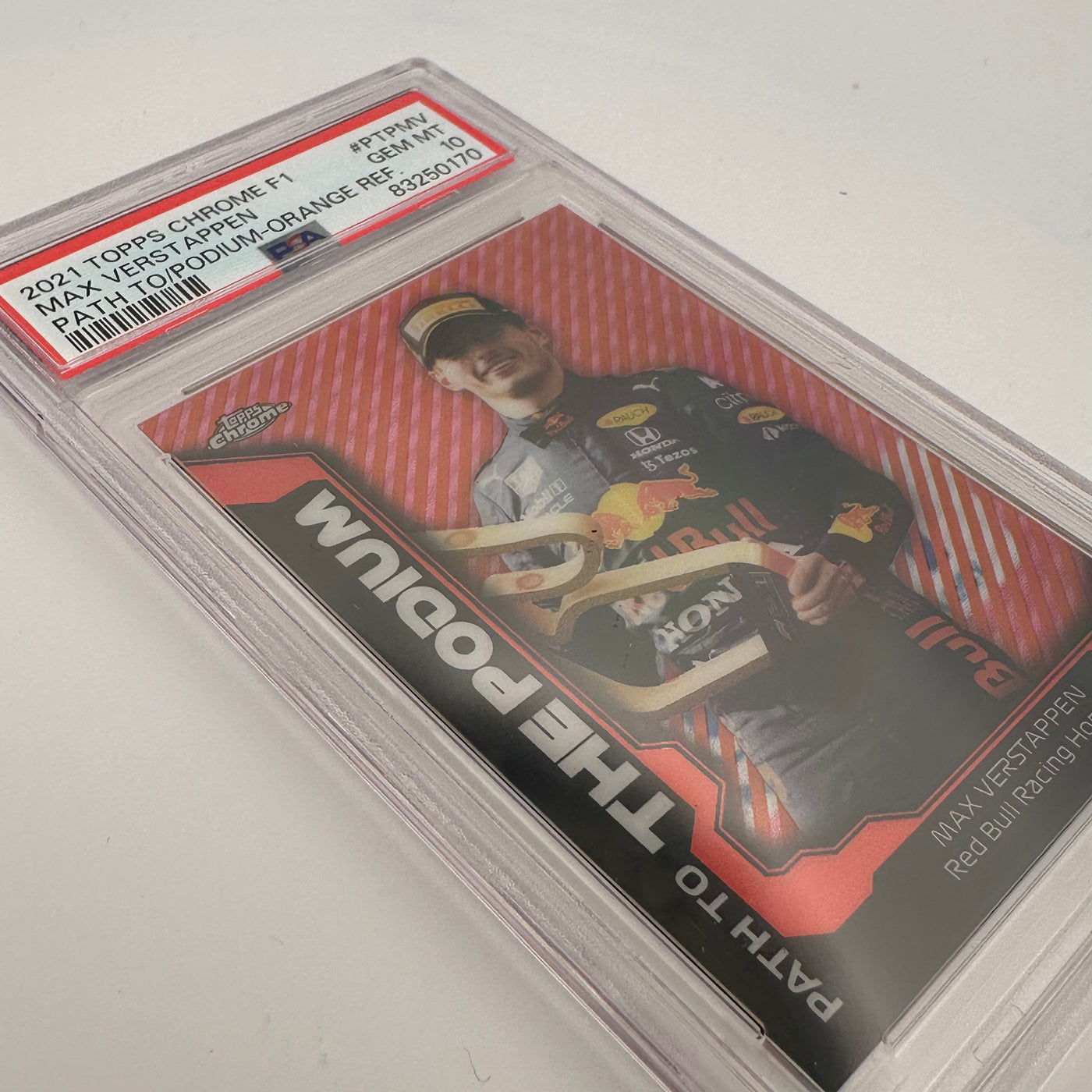 PSA 10 - 11/25 - Max Verstappen #PTPMV - Path To The Podium - Orange Refractor