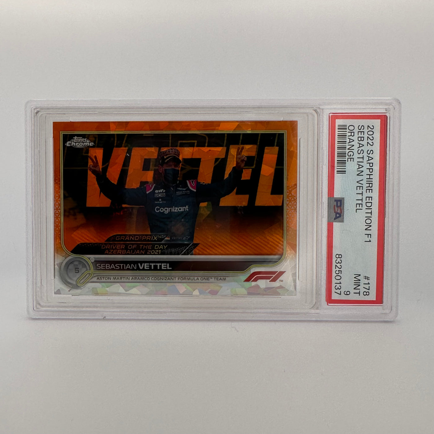 PSA 9 - 19/25 - Sebastian Vettel #178 - Sapphire Edition - Orange