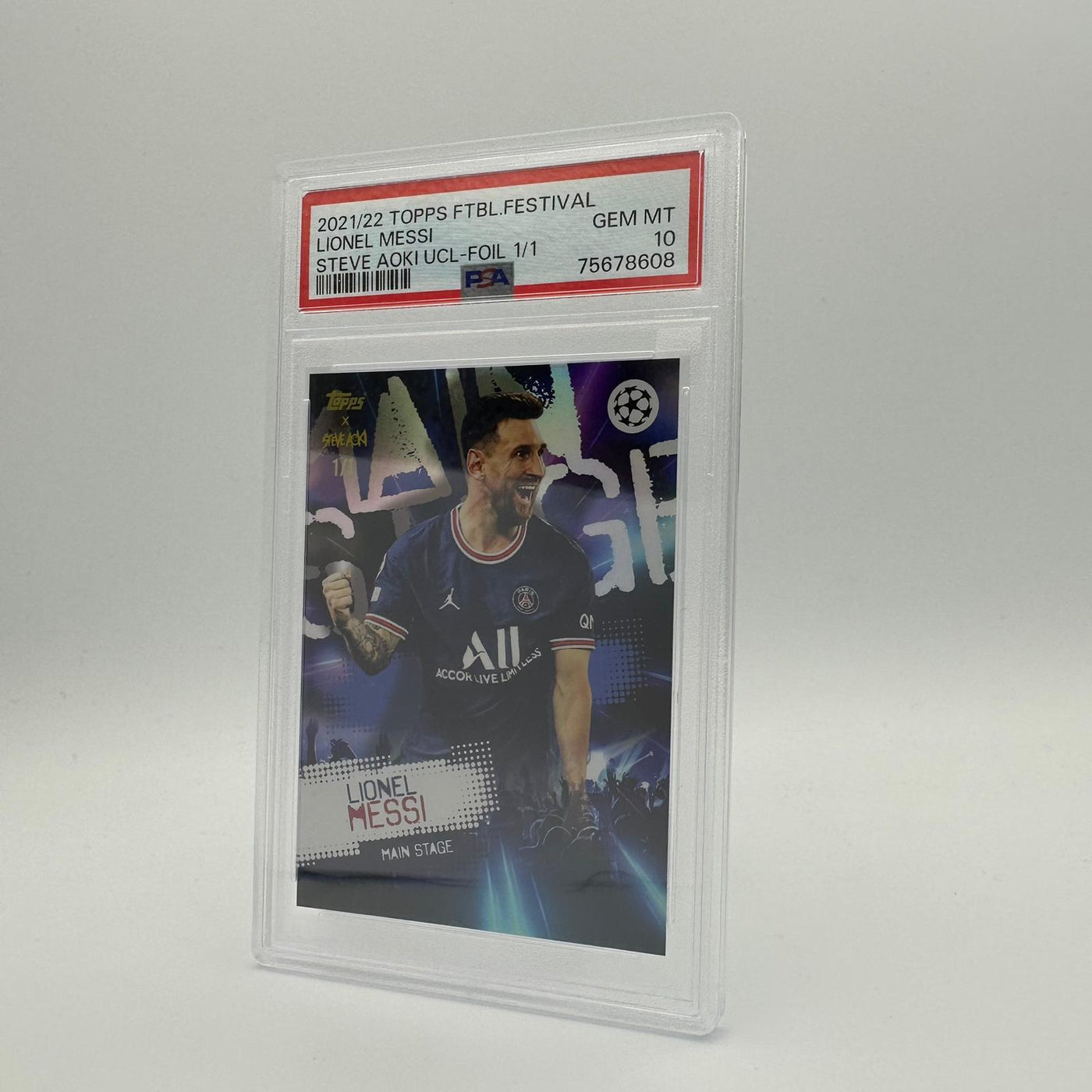 PSA 10 - 1/1 Lionel Messi - Steve Aoki - Football Festival - Foil