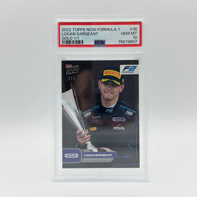 PSA 10 - 1/1 Logan Sargeant - First-Ever American Driver to win in F2 #036 - GOLD