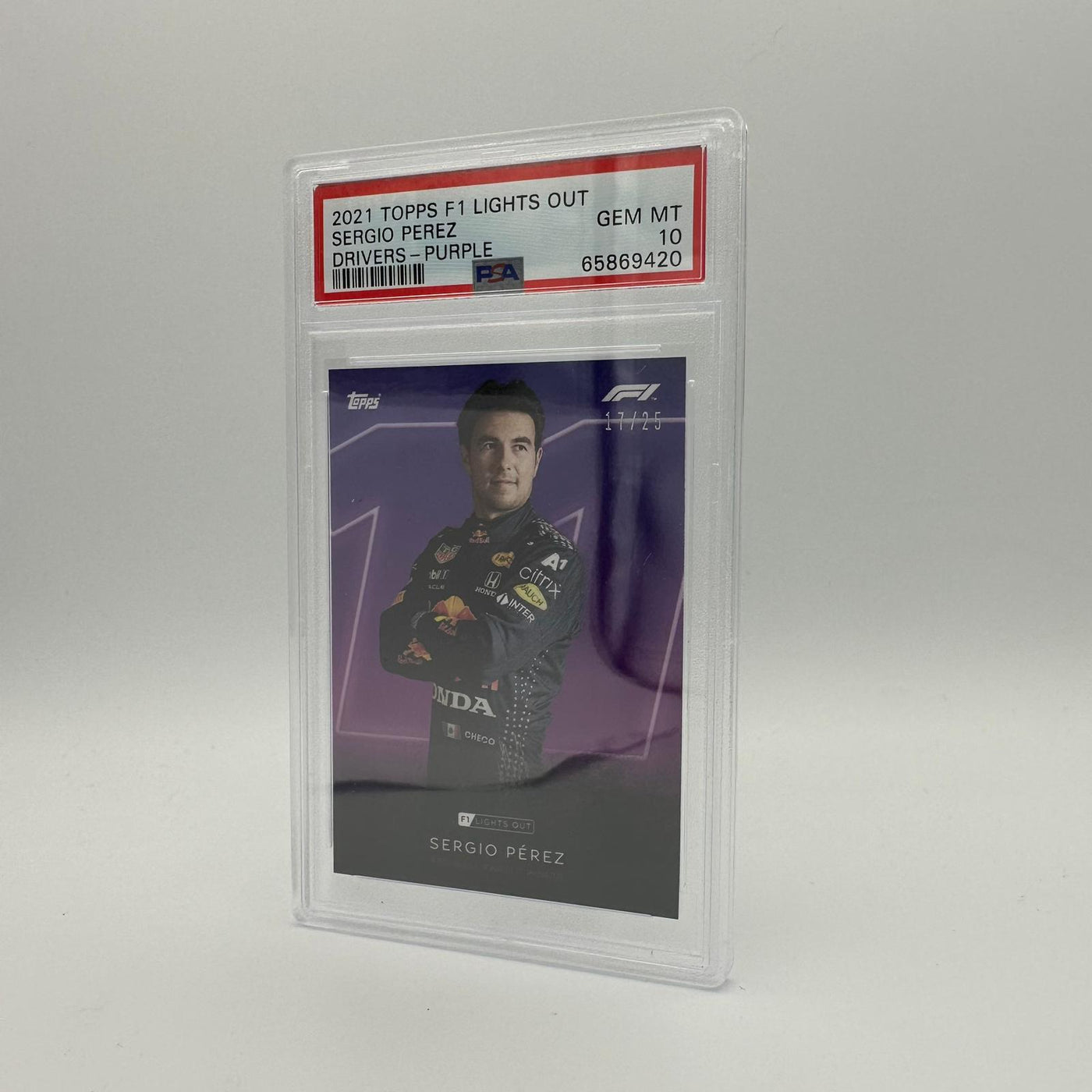 PSA 10 - 17/25 Sergio Perez - driver - Purple Parallel