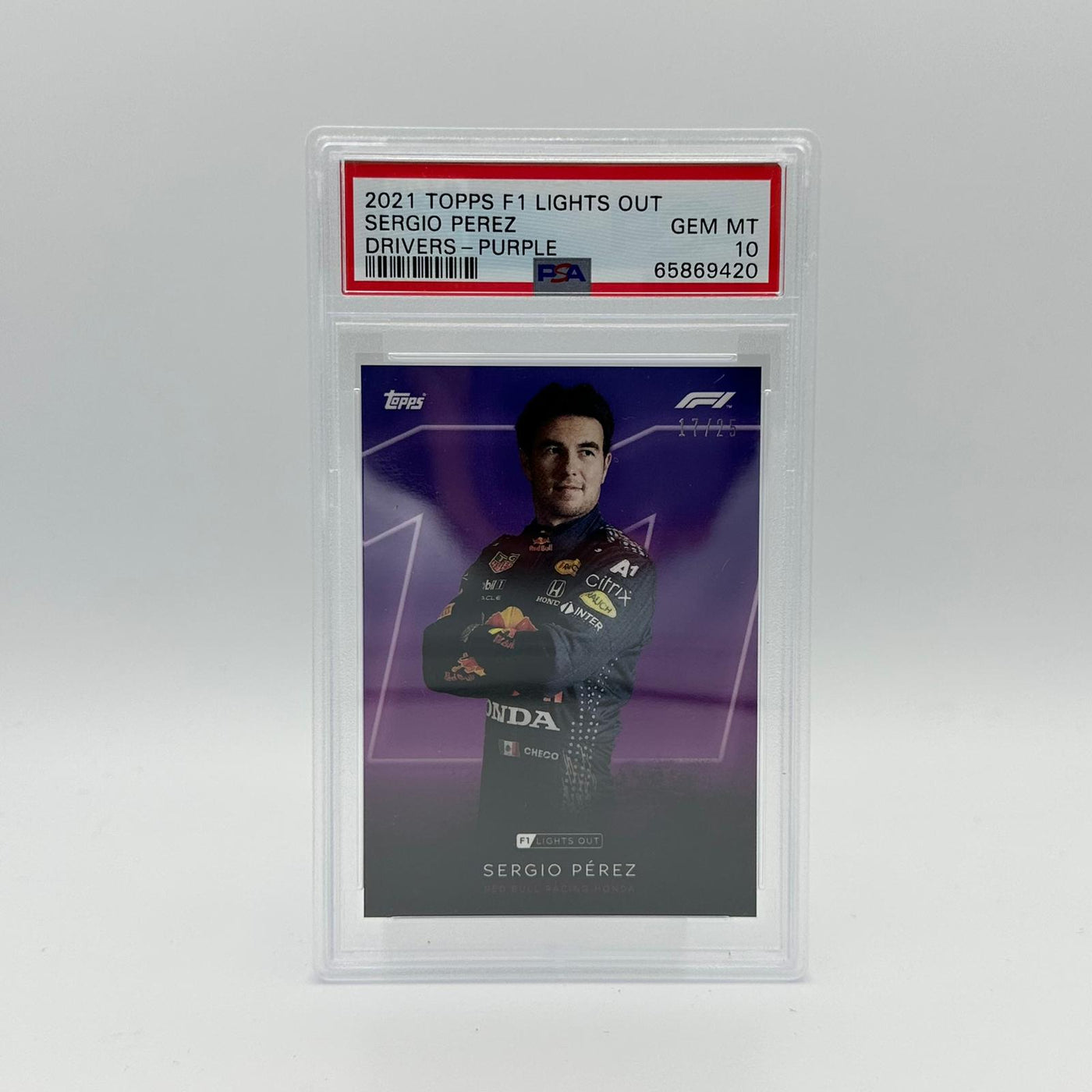 PSA 10 - 17/25 Sergio Perez - driver - Purple Parallel