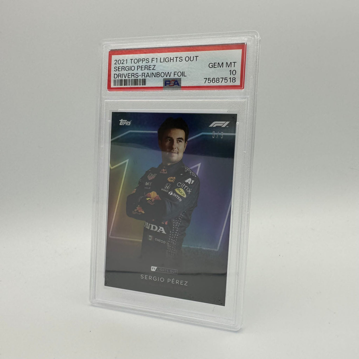 PSA 10 - 5/5 Sergio Perez - Drivers - Rainbow Foil