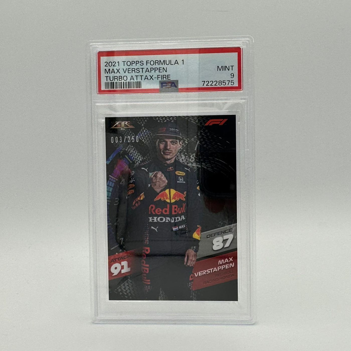 PSA 9 - /250 Max Verstappen - Fire Cards