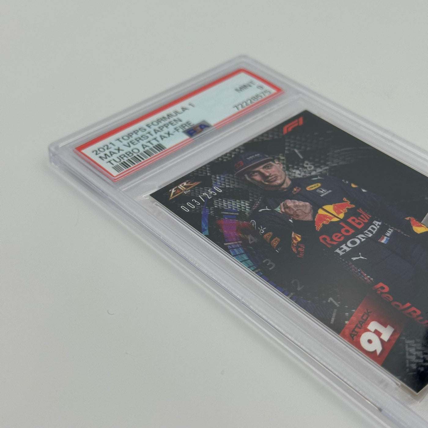 PSA 9 - /250 Max Verstappen - Fire Cards