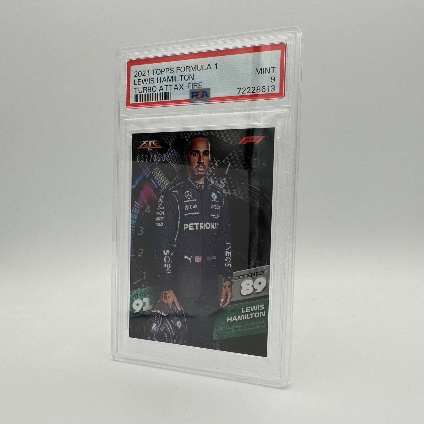 PSA 9 - /250 Lewis Hamilton - Fire Card