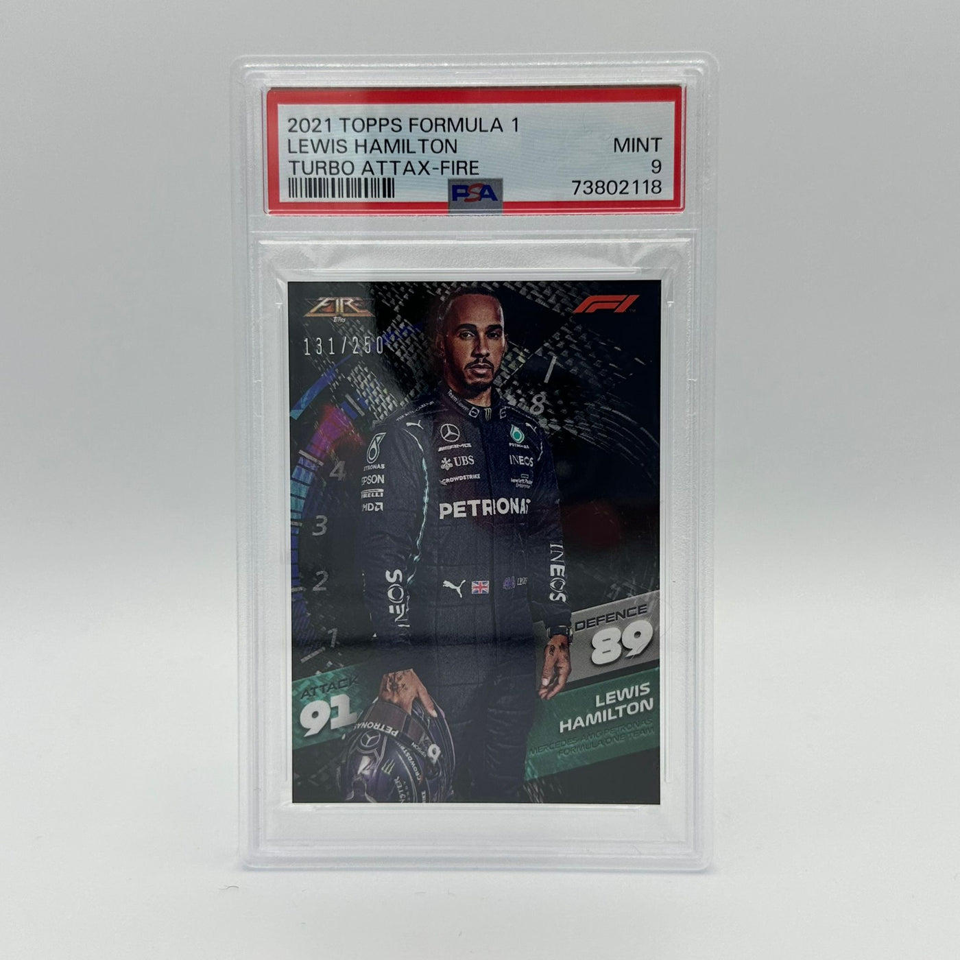 PSA 9 - 131/250 Lewis Hamilton - Fire Card