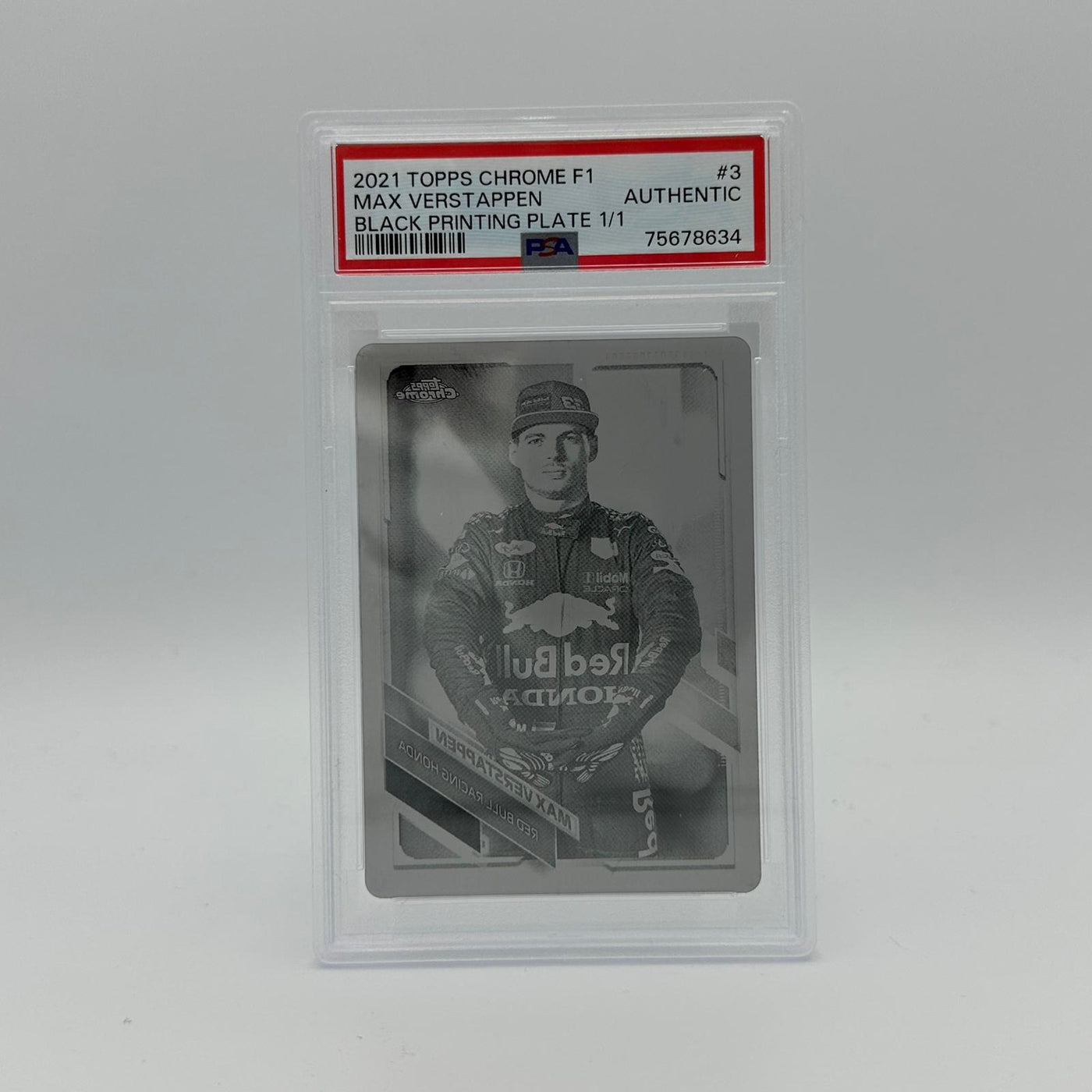 1/1 Max Verstappen #3 - Black Printing Plate - Chrome 2021