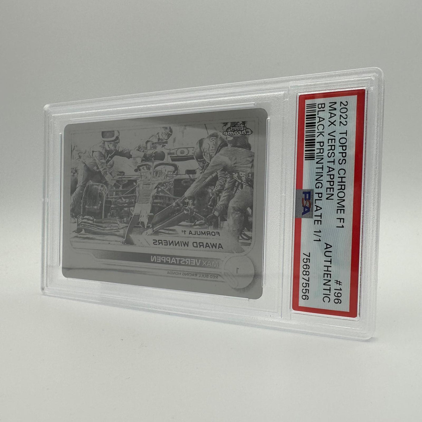 PSA Authentic - 1/1 Max Verstappen #196 - Black Printing Plate