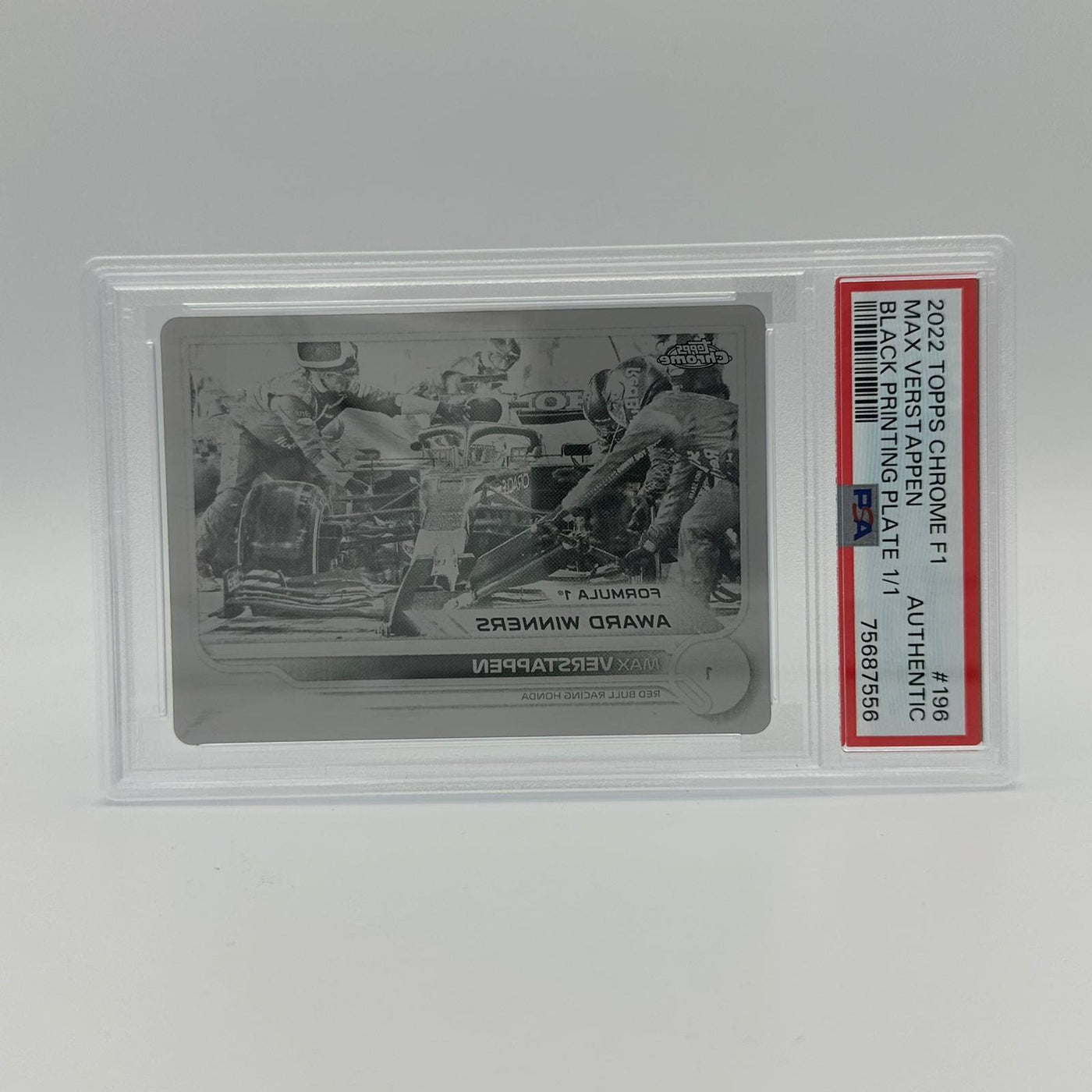 PSA Authentic - 1/1 Max Verstappen #196 - Black Printing Plate