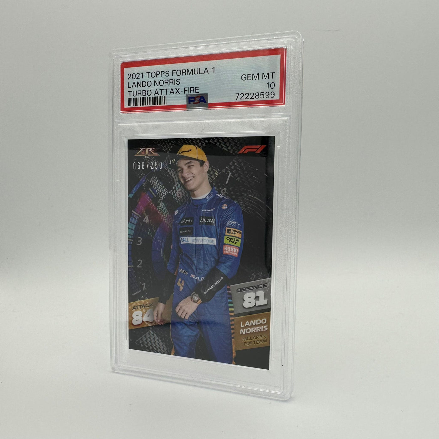 PSA 10 - 068/250 Lando Norris - 2021 Turbo Attax - Fire Card