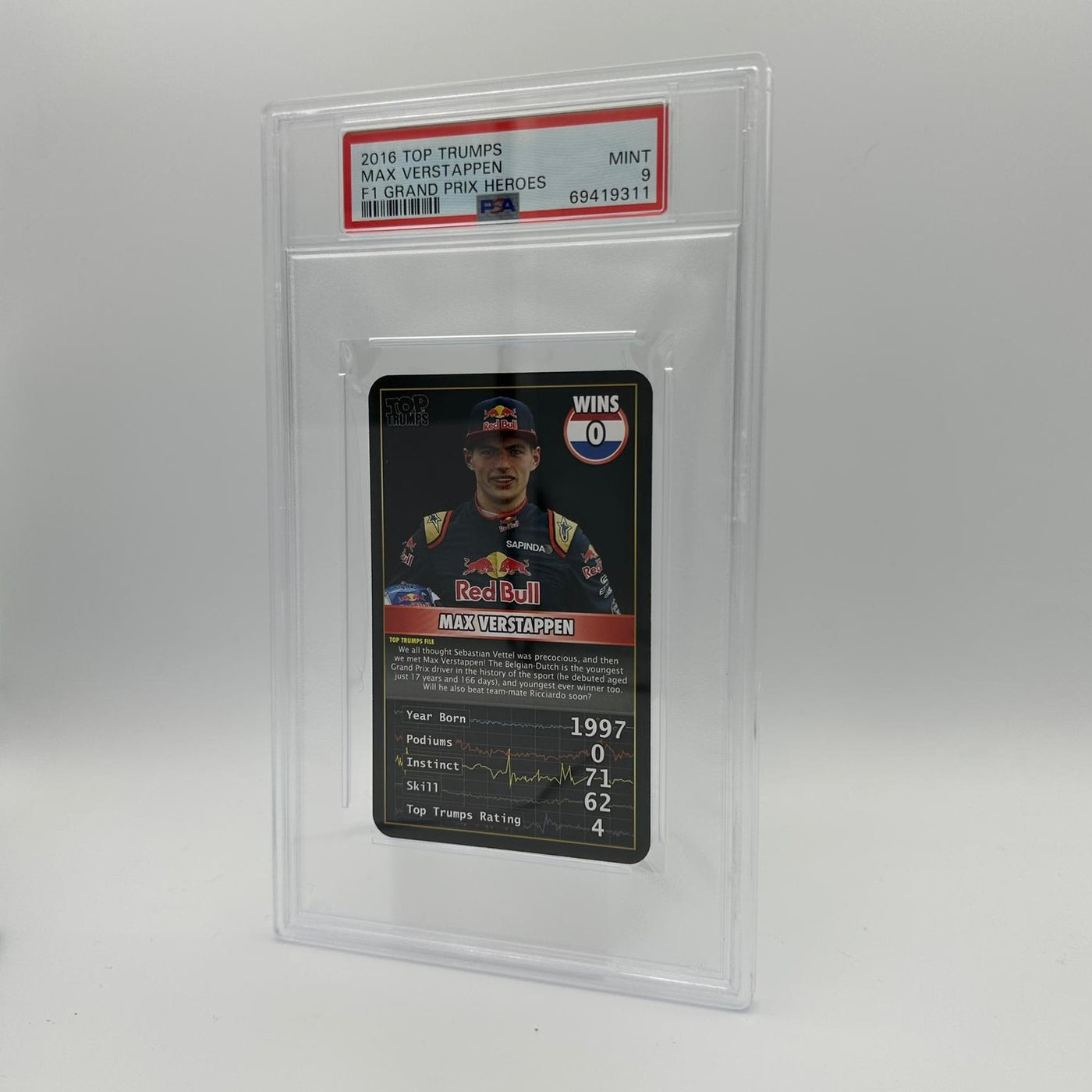 PSA 9 - Max Verstappen - 0 Wins - Top Trumps - 2016 Grand Prix Heroes