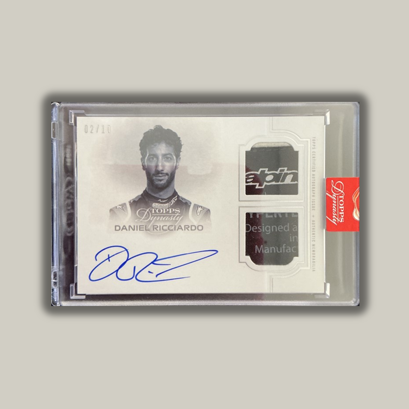 /10  Daniel Ricciardo #SDA-DR - Dual Relic Auto - 2020 Topps Dynasty F1